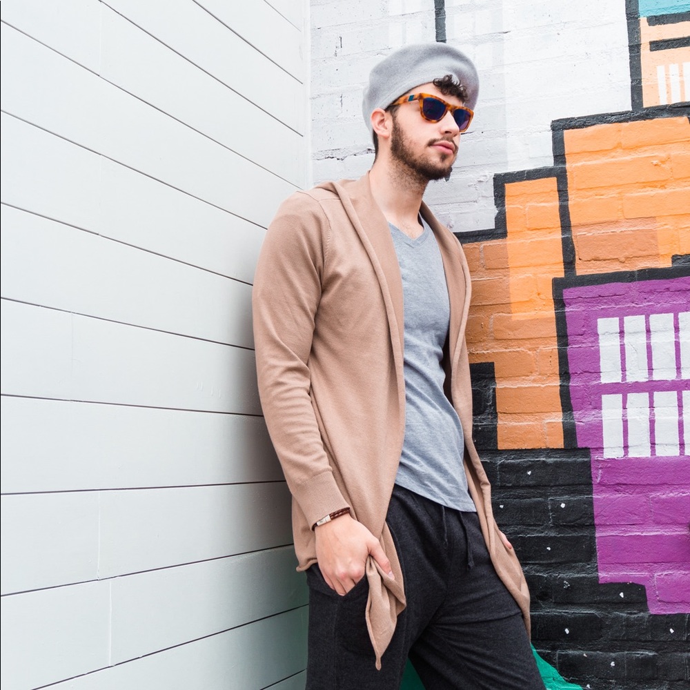 Taupe Hooded Cardigan